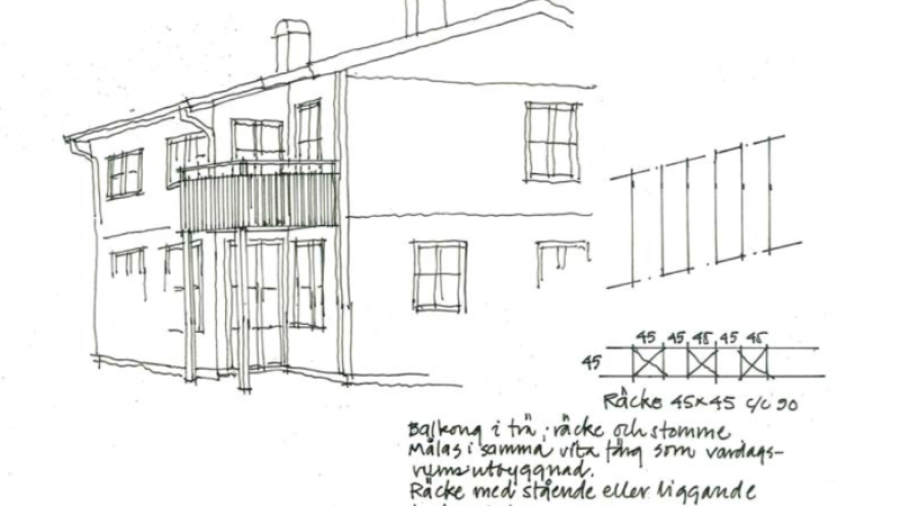 Husen är ritade av Kjell Häggberg, med de gamla bruksgatorna i Gustavsberg som inspirationskälla.